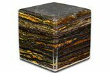 Polished Tiger Iron Stromatolite Cube - Billion Years #352233-1
